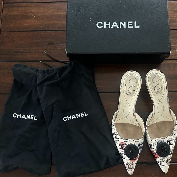 Off White Chanel Mules - Picture 1 of 7
